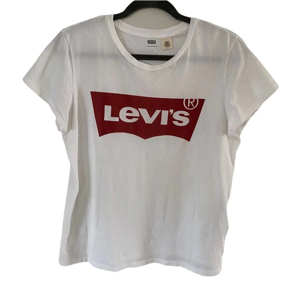 Levi’s Batwing‎ Perfect White Classic Casual 90s Cotton T-Shirt Large